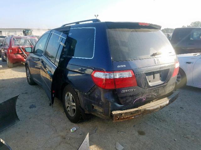 5FNRL38436B067211 - 2006 HONDA ODYSSEY EX BLUE photo 3