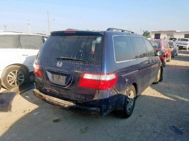 5FNRL38436B067211 - 2006 HONDA ODYSSEY EX BLUE photo 4