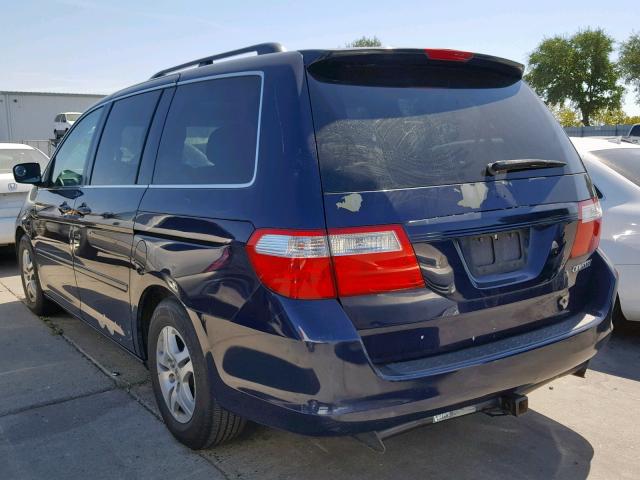 5FNRL38795B007538 - 2005 HONDA ODYSSEY EX BLUE photo 3