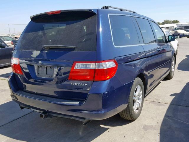 5FNRL38795B007538 - 2005 HONDA ODYSSEY EX BLUE photo 4