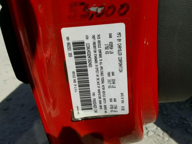 1C3XU4532NF262463 - 1992 CHRYSLER LEBARON 红色 照片 10