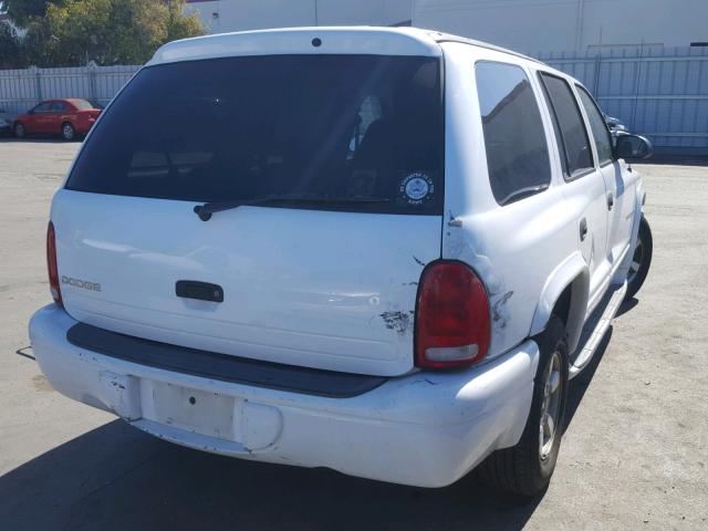 1B4HR28N01F578504 - 2001 DODGE DURANGO WHITE photo 4