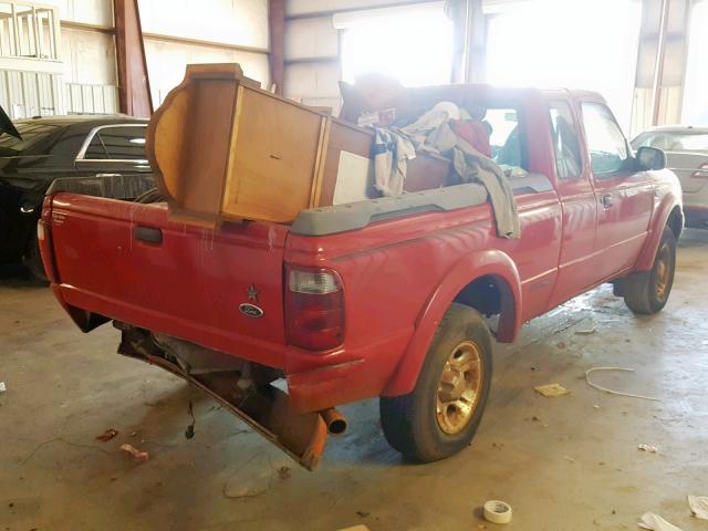 1FTYR14U52PA06799 - 2002 FORD RANGER SUP RED photo 4