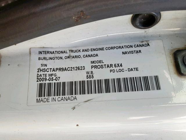 2HSCTAPR9AC212623 - 2010 INTERNATIONAL PROSTAR WHITE photo 10