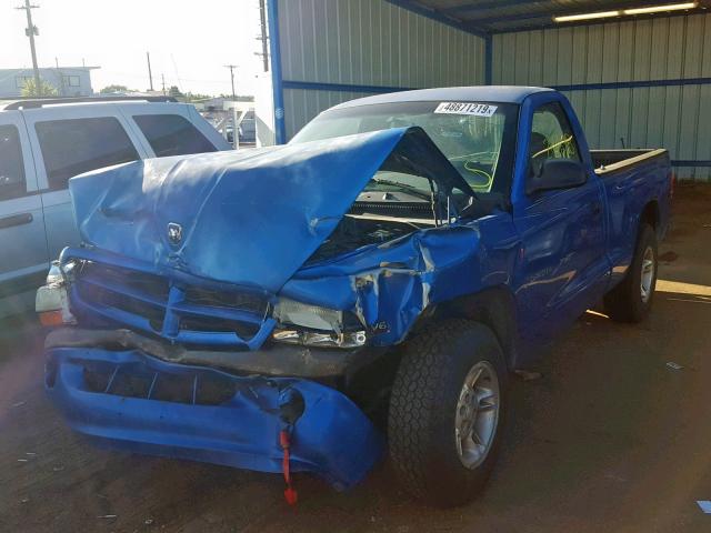 1B7FL26X7XS288311 - 1999 DODGE DAKOTA BLUE photo 2