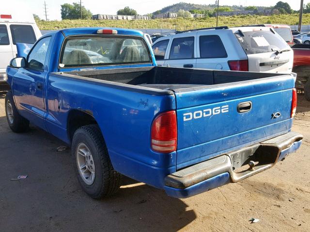 1B7FL26X7XS288311 - 1999 DODGE DAKOTA BLUE photo 3