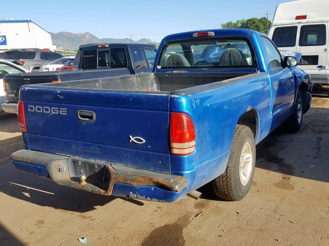 1B7FL26X7XS288311 - 1999 DODGE DAKOTA BLUE photo 4