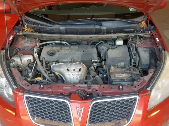 5Y2SP67089Z429652 - 2009 PONTIAC VIBE RED photo 7