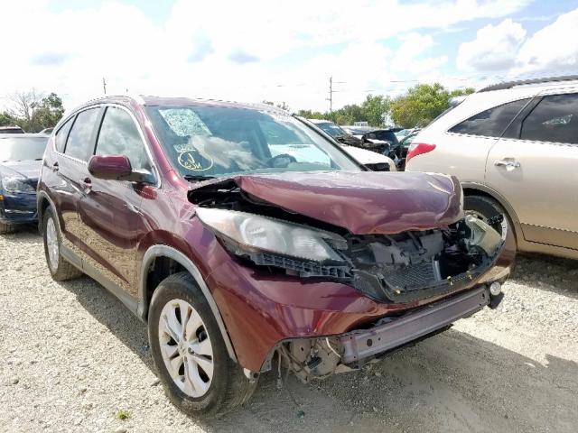 5J6RM3H74DL014660 - 2013 HONDA CR-V EXL BURGUNDY photo 1