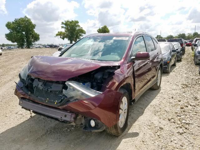 5J6RM3H74DL014660 - 2013 HONDA CR-V EXL BURGUNDY photo 2