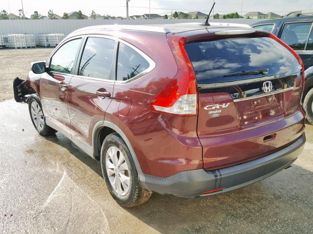 5J6RM3H74DL014660 - 2013 HONDA CR-V EXL BURGUNDY photo 3