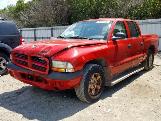 1B7HL38X72S550915 - 2002 DODGE DAKOTA QUA RED photo 2