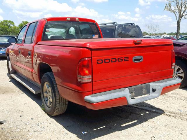 1B7HL38X72S550915 - 2002 DODGE DAKOTA QUA RED photo 3