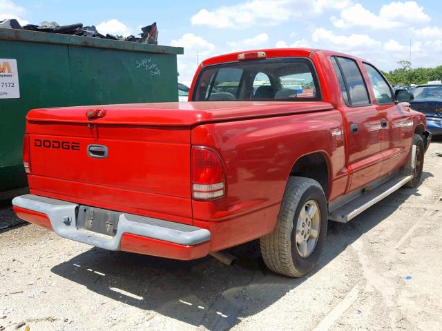 1B7HL38X72S550915 - 2002 DODGE DAKOTA QUA RED photo 4