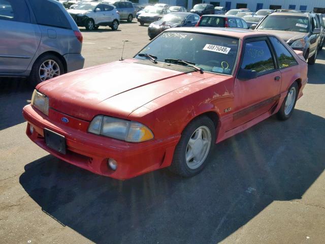 1FACP42EXLF211481 - 1990 FORD MUSTANG GT RED photo 2