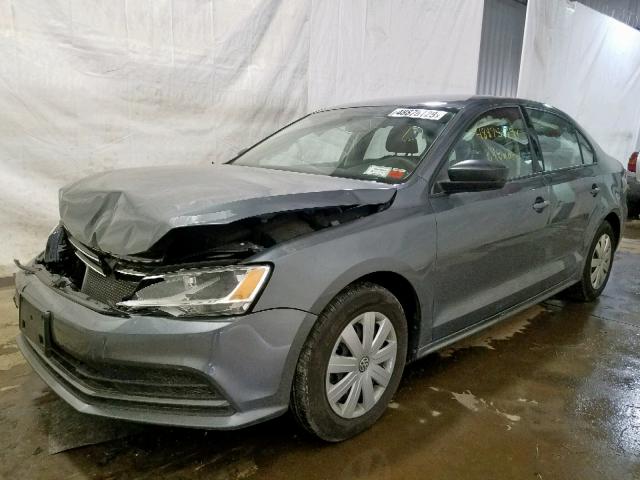 3VW2K7AJ2FM300922 - 2015 VOLKSWAGEN JETTA BASE GRAY photo 2