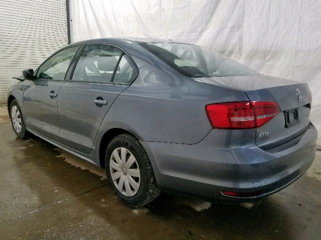 3VW2K7AJ2FM300922 - 2015 VOLKSWAGEN JETTA BASE GRAY photo 3