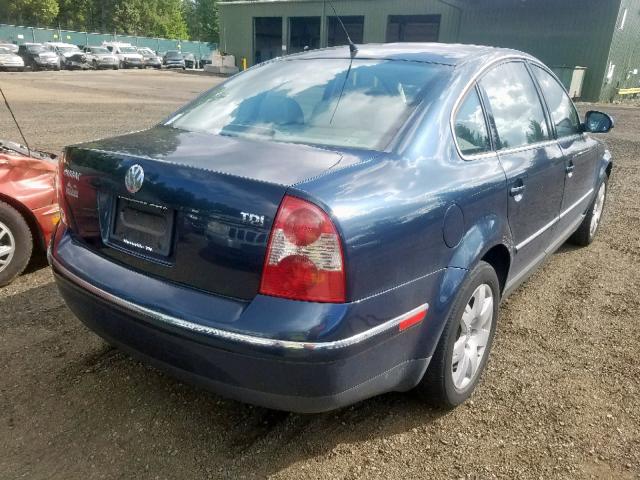 WVWAE63B75E039362 - 2005 VOLKSWAGEN PASSAT GLS BLUE photo 4