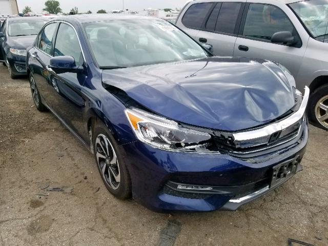 1HGCR3F0XGA001707 - 2016 HONDA ACCORD EXL BLUE photo 1