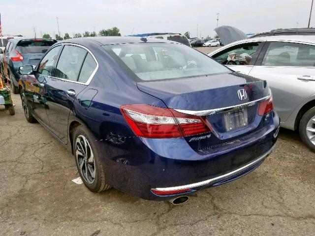 1HGCR3F0XGA001707 - 2016 HONDA ACCORD EXL BLUE photo 3