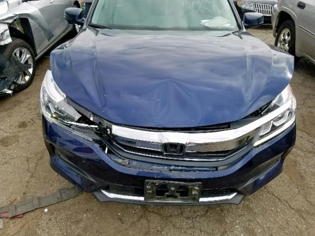 1HGCR3F0XGA001707 - 2016 HONDA ACCORD EXL BLUE photo 7