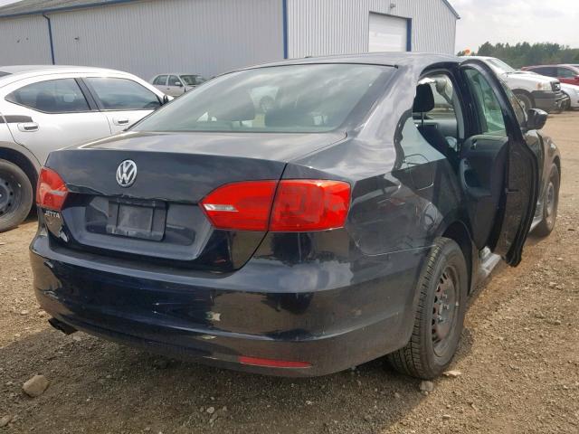 3VW2K7AJ5BM332354 - 2011 VOLKSWAGEN JETTA BASE BLACK photo 4