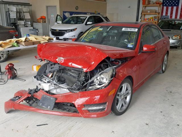 WDDGF4HB9DA780323 - 2013 MERCEDES-BENZ C 250 RED photo 2