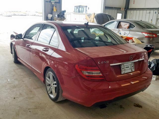 WDDGF4HB9DA780323 - 2013 MERCEDES-BENZ C 250 RED photo 3