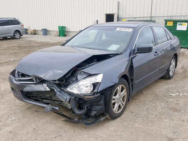 1HGCM56707A811631 - 2007 HONDA ACCORD EX GRAY photo 2