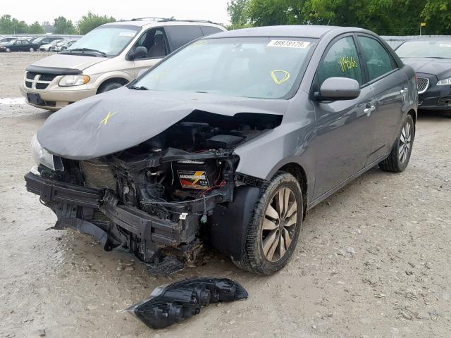 KNAFU4A20D5691901 - 2013 KIA FORTE EX GRAY photo 2