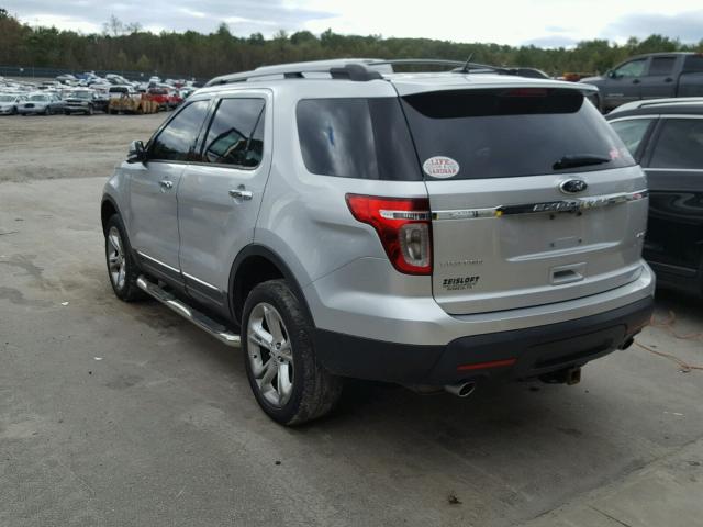 1FM5K8F89EGA64673 - 2014 FORD EXPLORER L SILVER photo 3