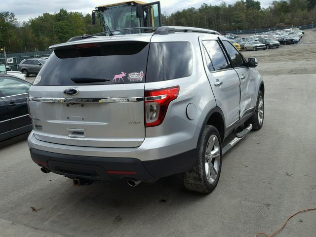 1FM5K8F89EGA64673 - 2014 FORD EXPLORER L SILVER photo 4