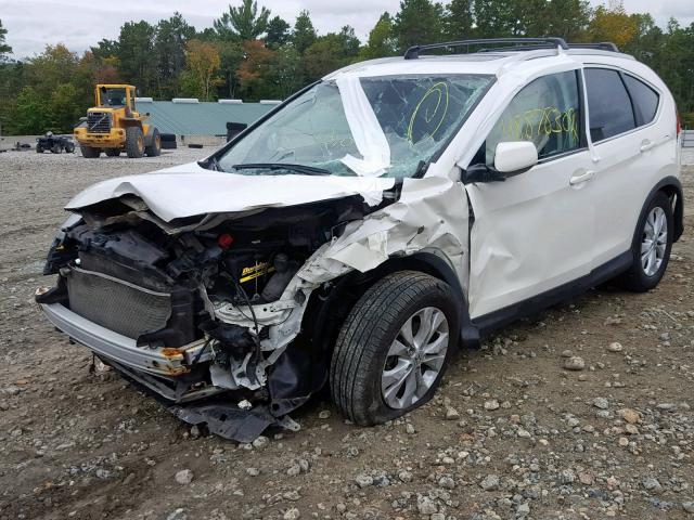 5J6RM4H7XEL046035 - 2014 HONDA CR-V EXL WHITE photo 2