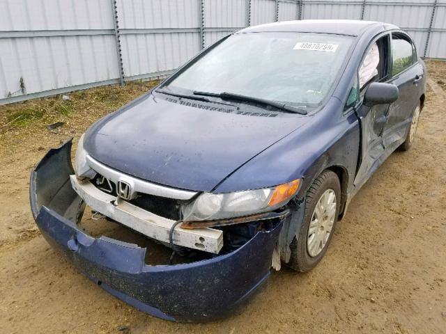 2HGFA15367H042521 - 2007 HONDA CIVIC DX BLUE photo 2