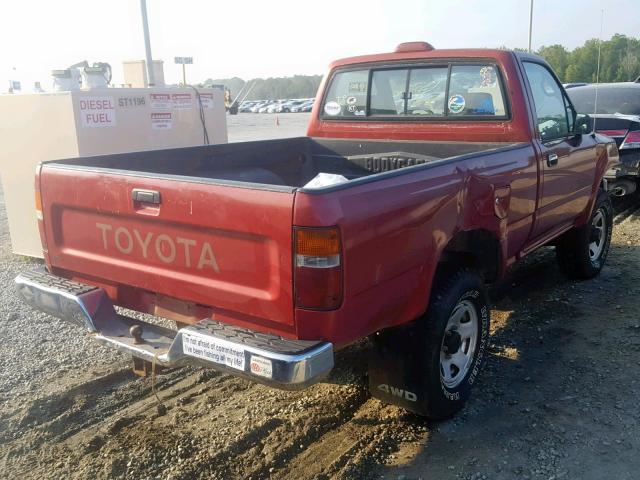 4TARN01P9RZ296421 - 1994 TOYOTA PICKUP 1/2 RED photo 4