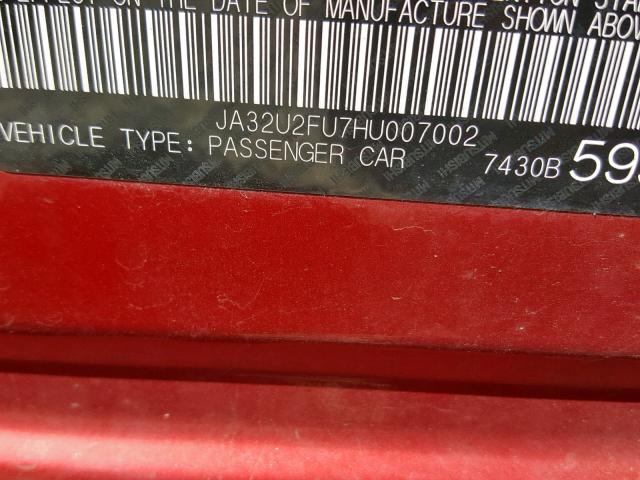 JA32U2FU7HU007002 - 2017 MITSUBISHI LANCER ES RED photo 10