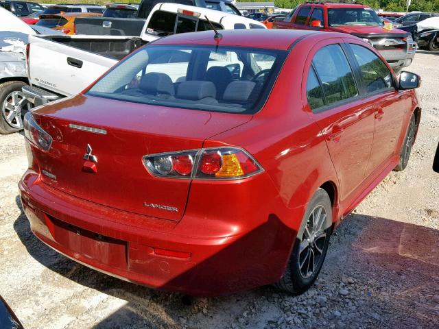 JA32U2FU7HU007002 - 2017 MITSUBISHI LANCER ES RED photo 4