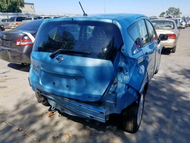 3N1CE2CP3FL374796 - 2015 NISSAN VERSA NOTE BLUE photo 4