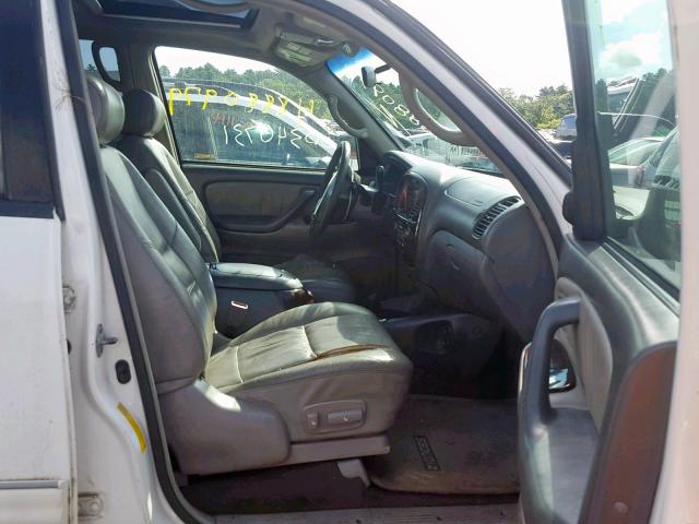 5TDBT48A02S111894 - 2002 TOYOTA SEQUOIA LI WHITE photo 5