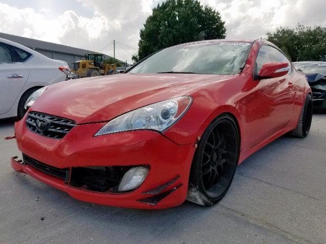 KMHHU6KH8AU016188 - 2010 HYUNDAI GENESIS CO RED photo 2