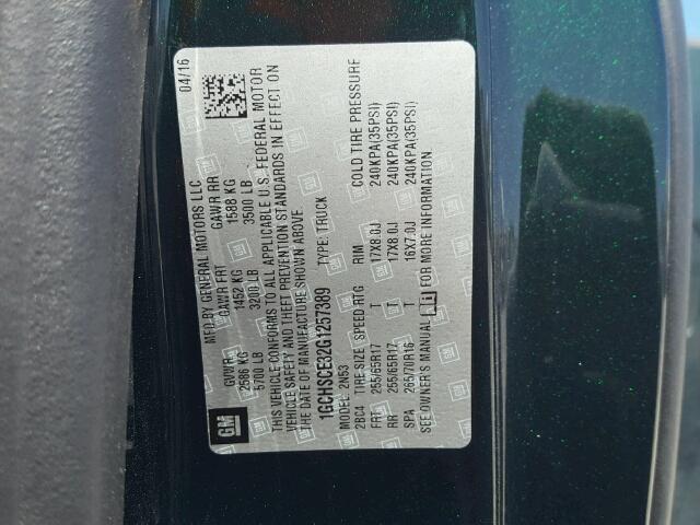 1GCHSCE32G1257389 - 2016 CHEVROLET COLORADO L GREEN photo 10