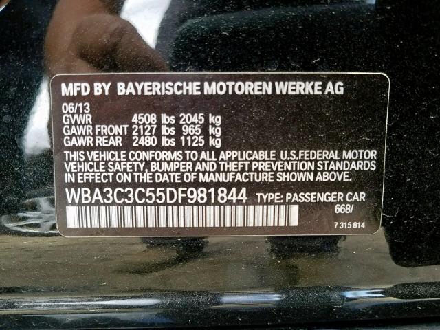 WBA3C3C55DF981844 - 2013 BMW 320 I XDRIVE  photo 10