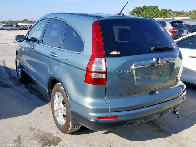 5J6RE3H72AL033653 - 2010 HONDA CR-V EXL GREEN photo 3