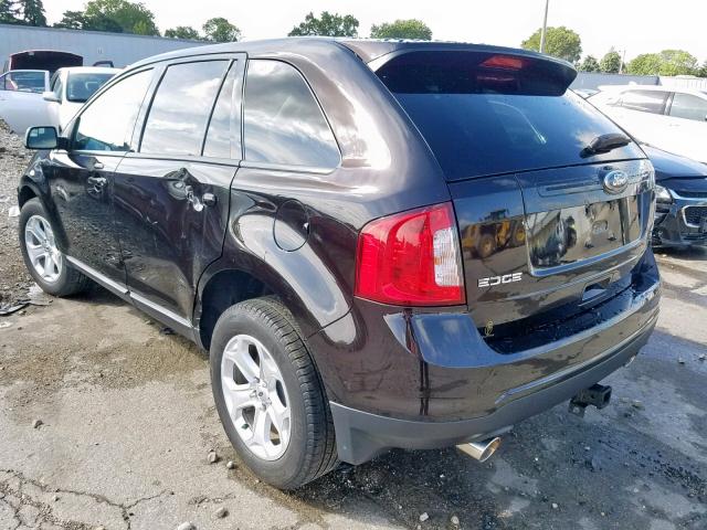 2FMDK4JCXDBC69506 - 2013 FORD EDGE SEL BURGUNDY photo 3