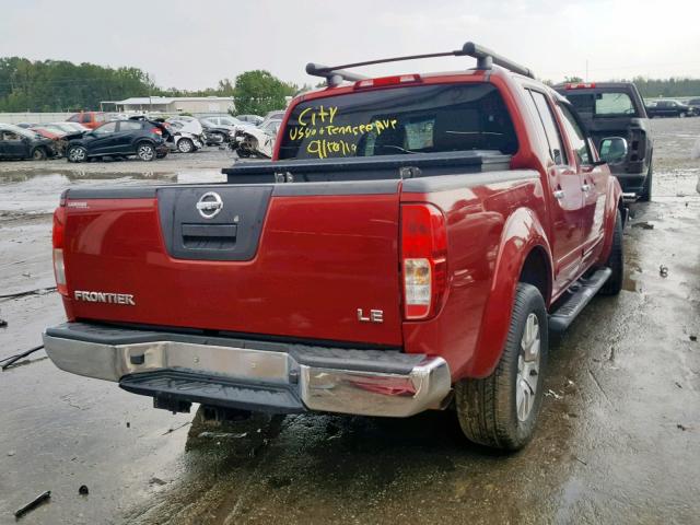 1N6AD0ER6AC414414 - 2010 NISSAN FRONTIER C RED photo 4