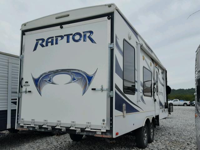 4YDT26F25BR801439 - 2011 KEYSTONE RAPTOR WHITE photo 4