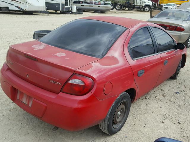 1B3ES26C55D126918 - 2005 DODGE NEON BASE RED photo 4