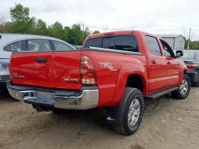 5TELU42N97Z429830 - 2007 TOYOTA TACOMA DOU RED photo 4