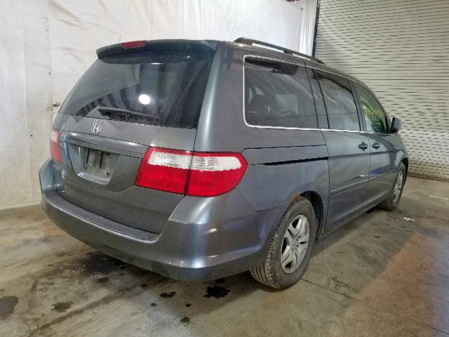 5FNRL38687B430220 - 2007 HONDA ODYSSEY EX GRAY photo 4