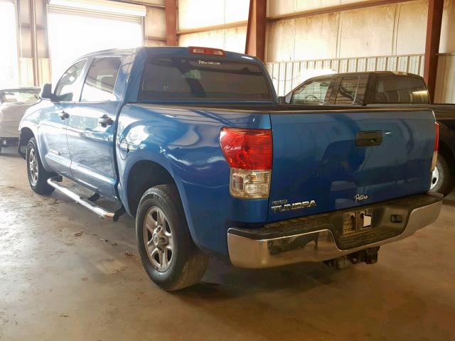 5TFEM5F11AX017907 - 2010 TOYOTA TUNDRA CRE BLUE photo 3